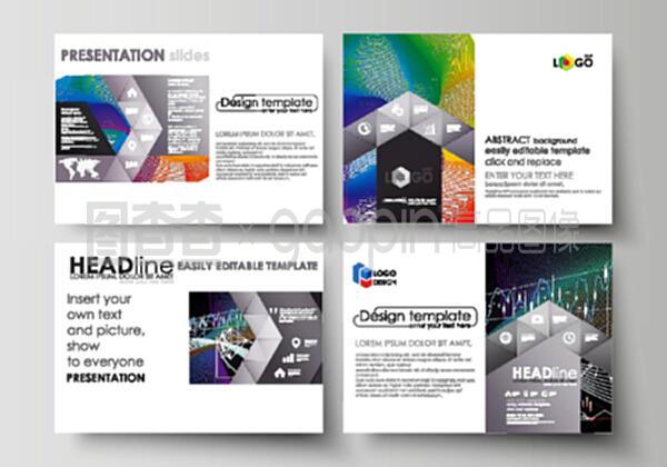 現代商業演示模板 抽象矢量信息圖設計